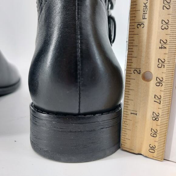 Marc Fisher Audrey Leather Riding Boots Size 8 Buckle Zip - Picture 7 of 11